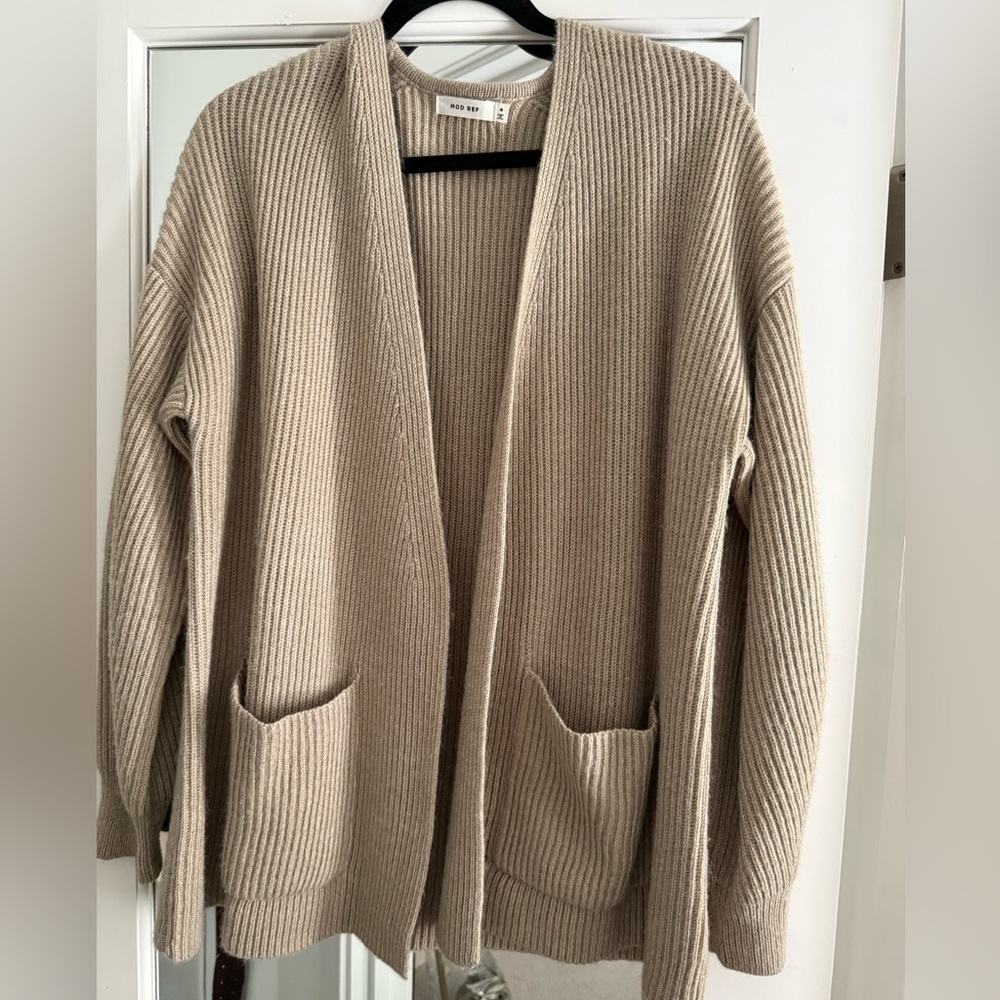 Mod Ref Open-Front Ribbed Cardigan